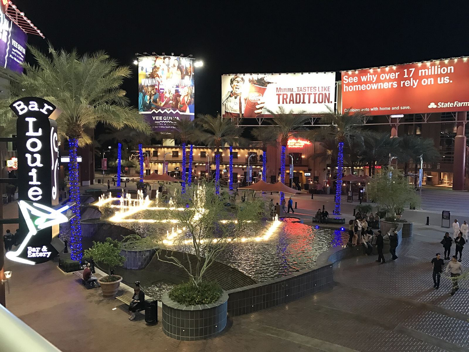 Westgate Entertainment District in Glendale, Arizona, at night
